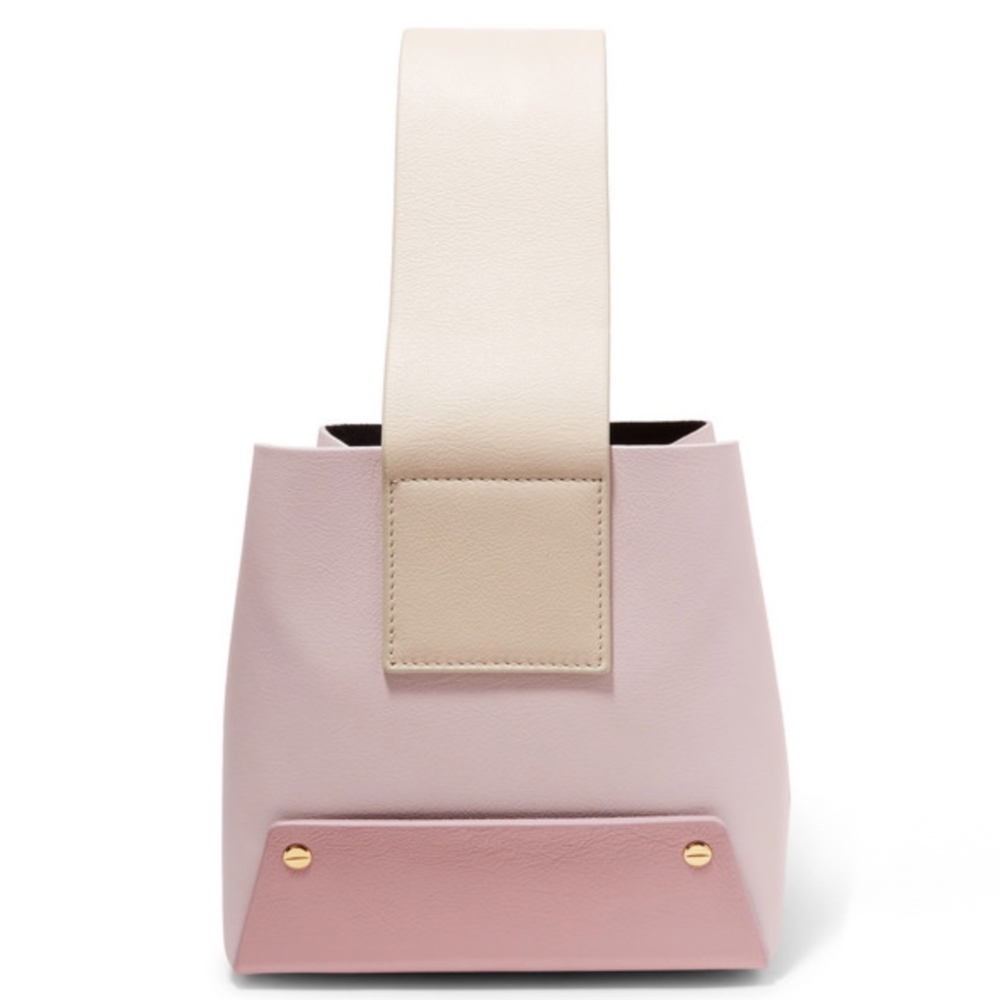 Yuzefi Tab Small Color-Block Textured Leather Tote - image 1